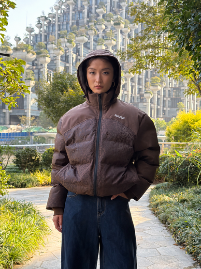 Water Reactive Cheetah Puffer - Brown