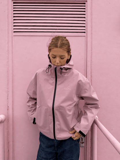 Water Reactive Cheetah Rain Jacket - Pink