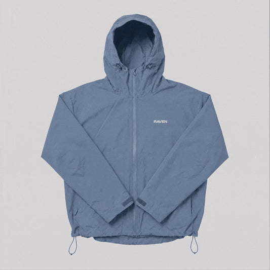 Water Reactive Cheetah Rain Jacket - Blue